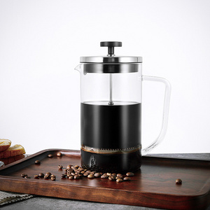 Wholesale kitchen tool  34oz Stainless Steel Glass French Press Coffee Maker Coffee Plunger