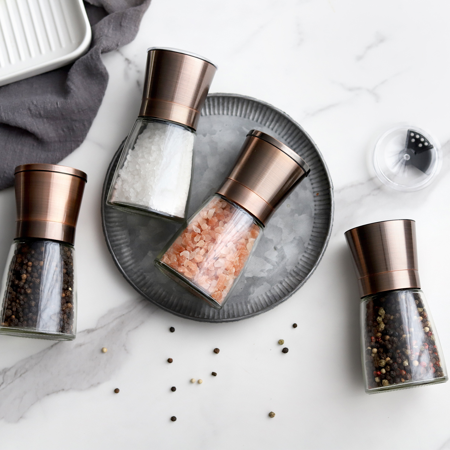 Kitchen Gadgets Manual Salt and Pepper Mills Grinder Ceramic Conical Burr Dry Spice and Herb Mills Commercial Spics Grinders