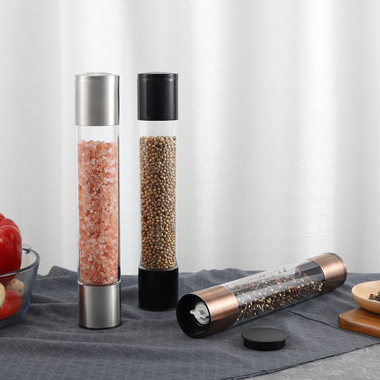 Large Volume Ceramic Borosilicate Glass Bottle Large capacity Manual pepper grinder Spice Mill Salt and Pepper Grinder