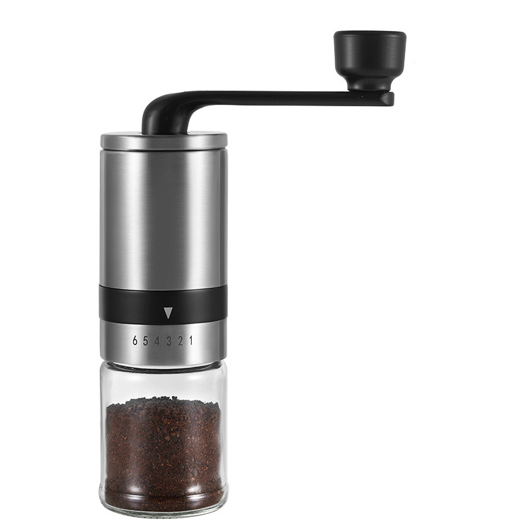 Barista Coffee Tools Portable Manual Commercial Espresso Cafe Ceramic Burr Stainless Steel Hand Crank Coffee Grinder For Sale