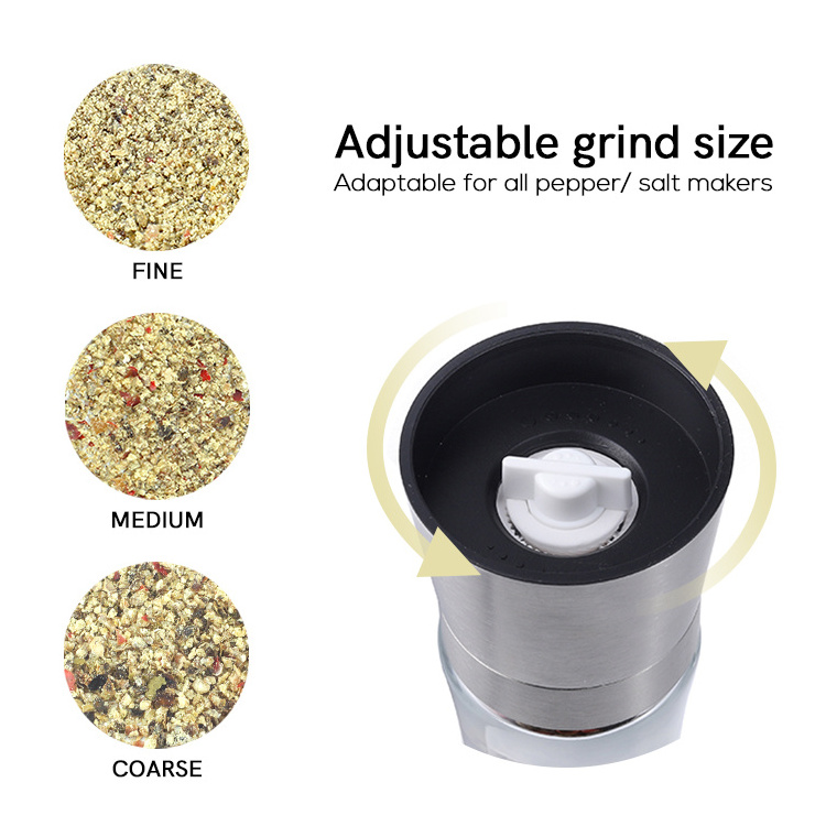 Hot selling Salt and Pepper Grinder Set, Adjustable Coarseness Ceramic spice Pepper Mills Salt Grinder with Kitchen utensils