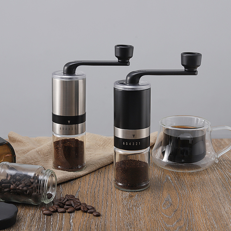 Portable Mini Coffee Grinders Commercial Espresso Cafe Conical Ceramic Burr Stainless Steel Hand Crank Manual Coffee Grinder