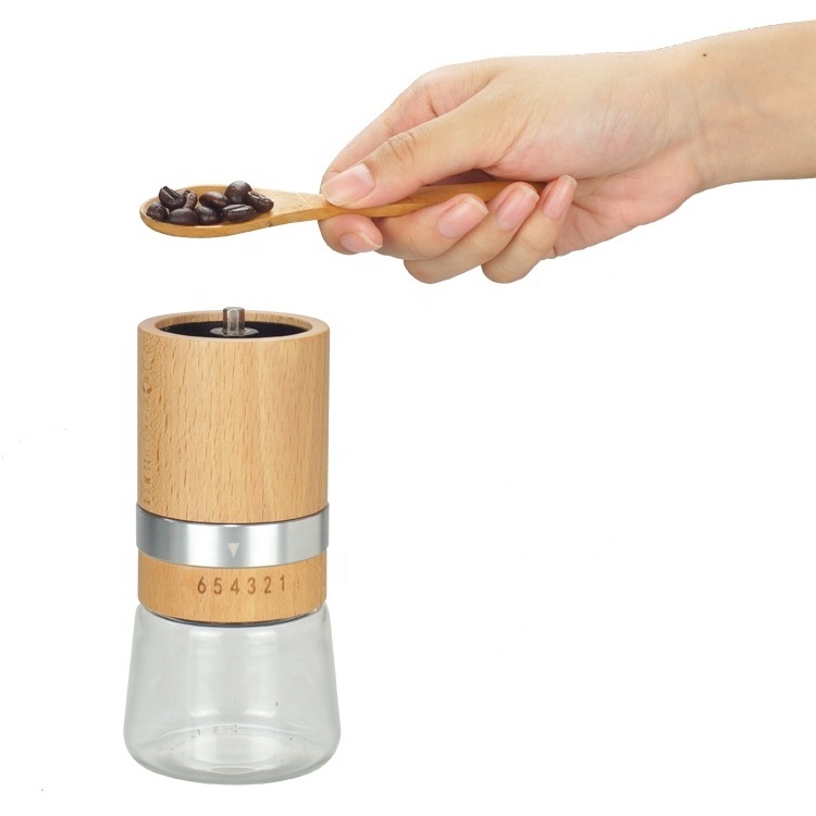 Coffee Grinder, Manual Hand Coffee Burr Mill Grinder with Adjustable Setting, Whole Beans Conical Burr Mill for Pour over