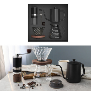 Hot selling products Outdoor Drip Gift Box Packaging  Pot Kettle Pour Over four in one Coffee grinder  Maker gift  Set