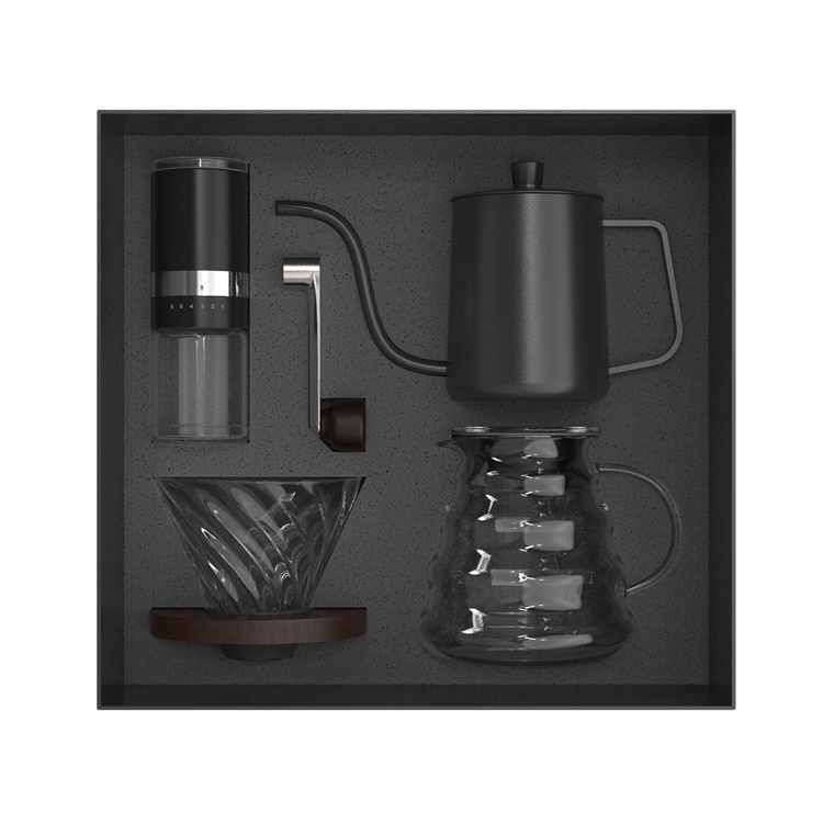 Outdoor Drip Travel Bag christmas Gift Box Packaging Grinder Pot Kettle Pour Over Coffee Maker Set for camping and outdoors