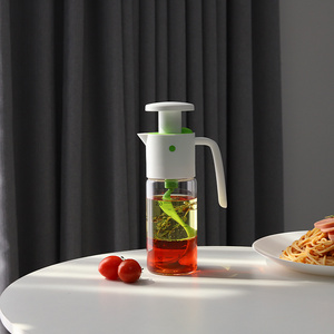 New design Plastic Top Press-Mixer Hand salad dressing shaker  and  Salad Blender with 330ML Borosilicate Glass