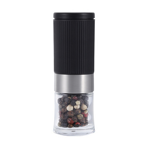 Mini chinagama kitchen tools black salt and pepper spice adjustable grinders and spice mill with mini glass jar