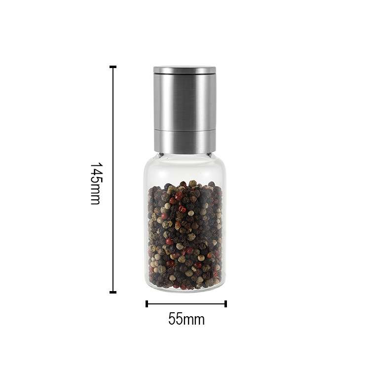 Stylish Cylinder Dry Spice and Herb Mills Stainless Steel Adjustable Manual Salt and Pepper Grinder