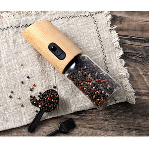 Rohs CE USB Rechargeable Wood Spice&Herb Mill Tools Gravity Electric Salt and Pepper Grinder