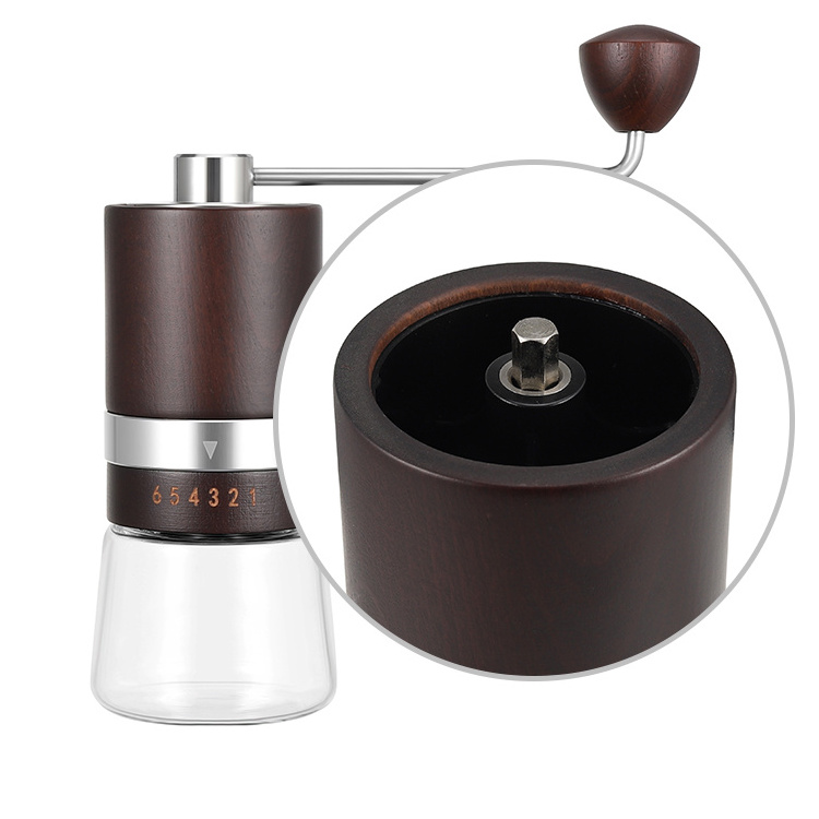 stainless steel portable uganda  round manual coffee hand grinder mill conic with removable  adjustable setting stai