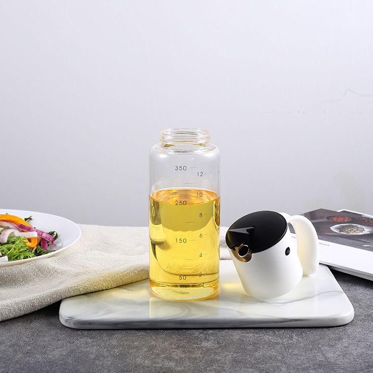 Kitchen Glass Bottle Gravity Automatic Borosilicate glass Olive Oil and Vinegar Bottle Oil Dispenser