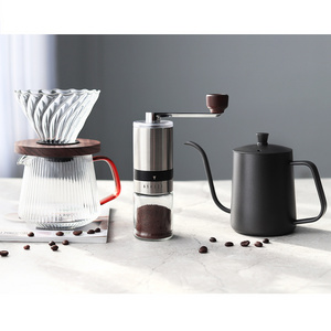 Chinagama outdoor travel drip  coffee pot grinder gifts set with Pour Over Coffee Maker filter kettle manual grinder