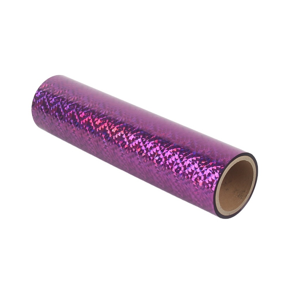 custom color yellow gold red pink purple BOPP PET embossed thermal lamination holographic film