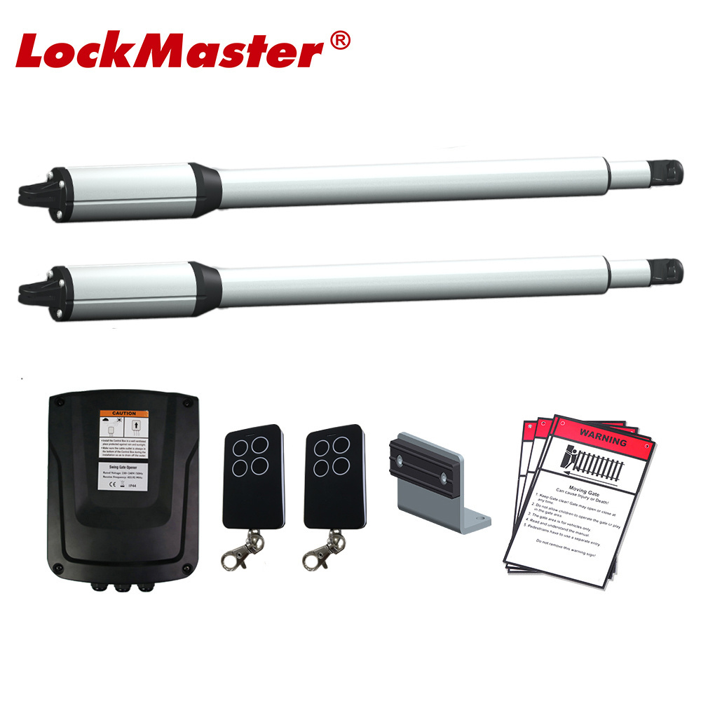 Lockmaster Newest Design MPA200 400KGS Economical Dual Automatic Solar Compatible Swing Gate Opener