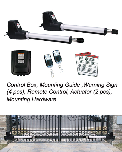 LockMaster LM602 Electric Linear Arm Actuator Heavy Duty Swing Door Motor for max. 350kg per Leaf Swing Gate Opener CE IP44