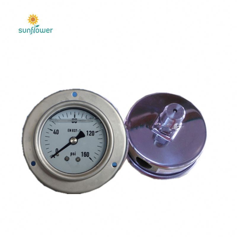 hot sale in USA bottom  ss304 ss316 bourdon tube pressure gauge