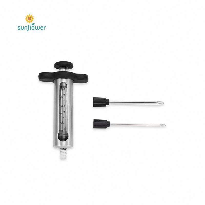 injecteur viande  Bbq 3 Needle Stainless Steel  Flavor Metal Injection Barbeque Food Chicken Marinade Meat Injector Syringe