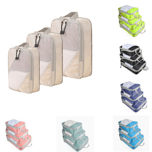 3-Piece Lightweight Compression Packing Cubes Expandable Travel Organizer Essentials Closet Systems Suitcases Organizer