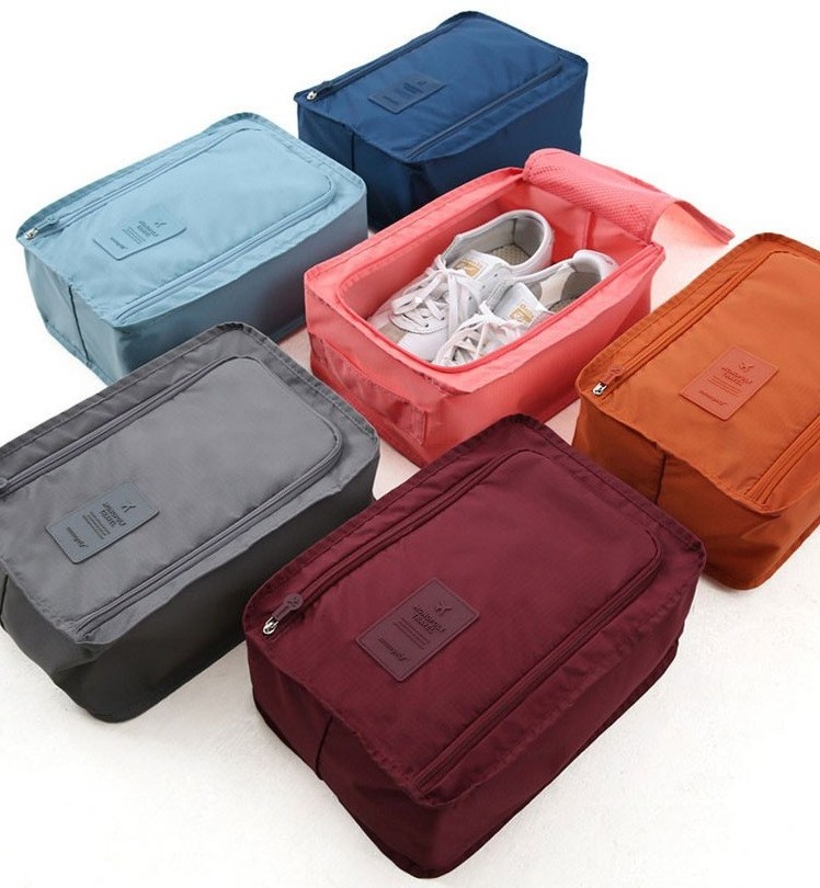 Wholesale Recycled Non-Woven Foldable Travel Shoe Bag Custom Made Fabric Closet System Organizer with Dust Bag