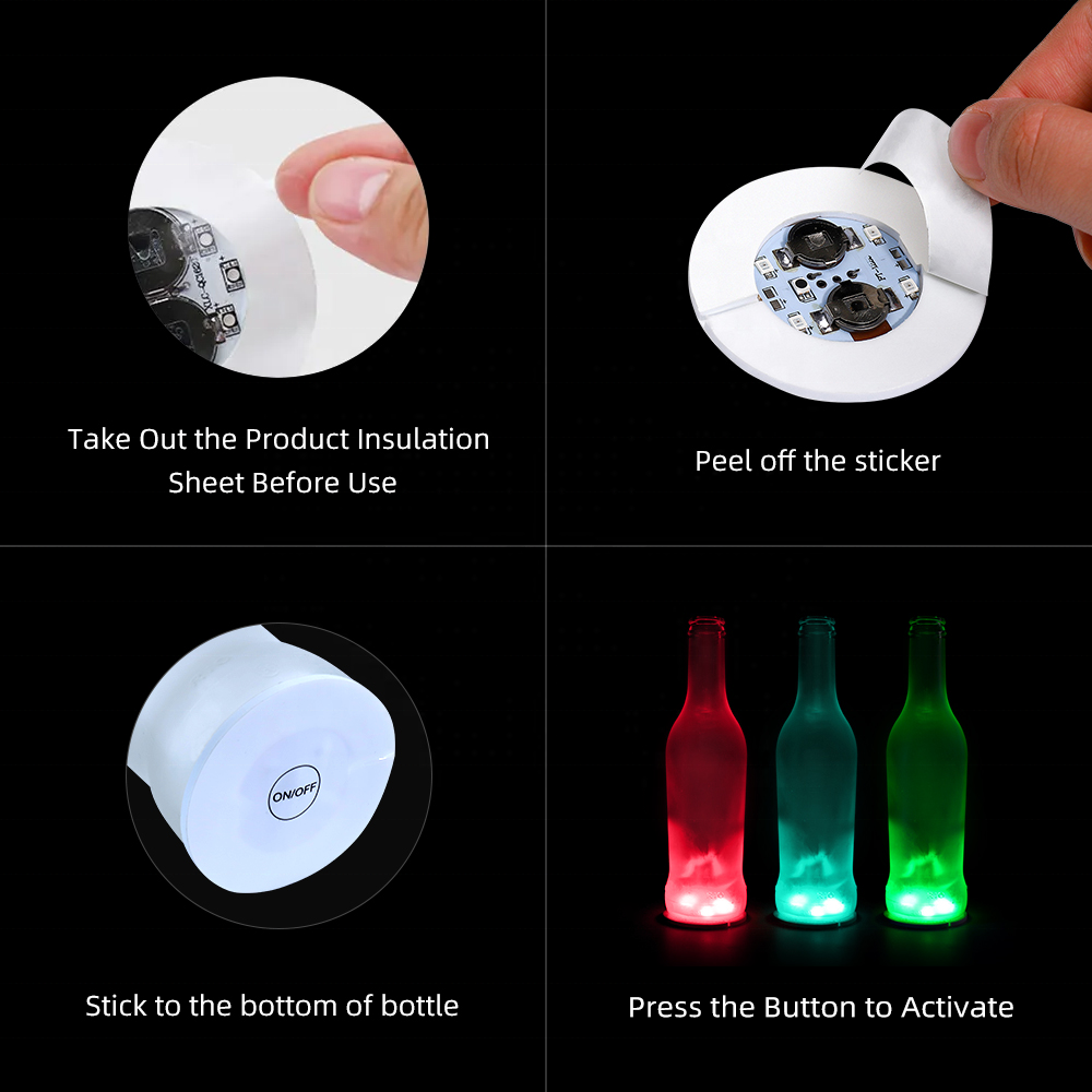 LED Bar Party Accessories Glow LED Sticker Bottle Lights Led Coasters Bottle Led Coasters Drink Liquor Bottles Light Coaster