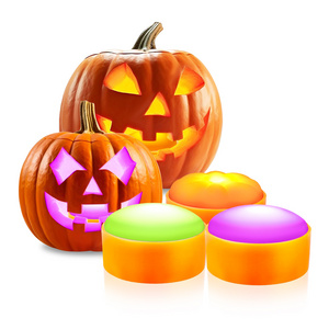 Outdoor Flameless Candles Pumpkin Outdoor Battery Operated Waterproof Tea With Timer Orange Led Halloween Puck Halloween Lights