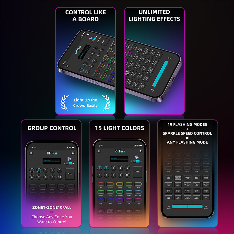 Programmable DMX512 Transmitter With APP Function for GFLAI LED Wristbands/Light Up Wand/LED Foam Sticks