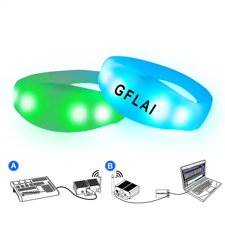 LED Bracelet Party Supplies Xyloband Pulsera LED Pulseira DMX Event Light Up Wristband APP Remote Controlled LED Bracelet