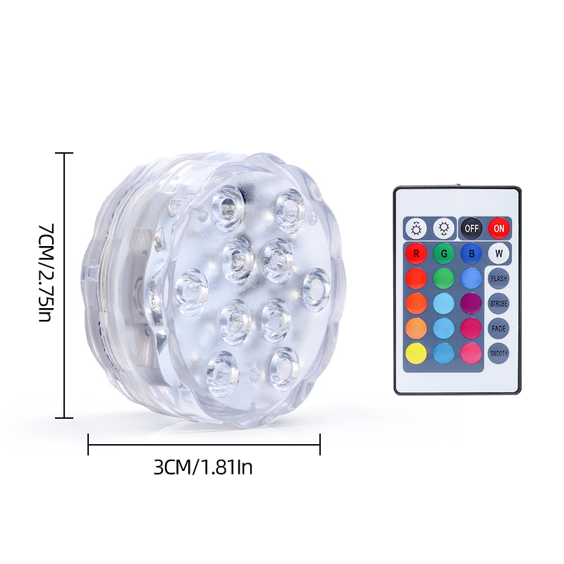 Submersible Light IP68 Waterproof 16 Colors Battery Operated Remote Control Shower Lamp Underwater LED Pool Lights