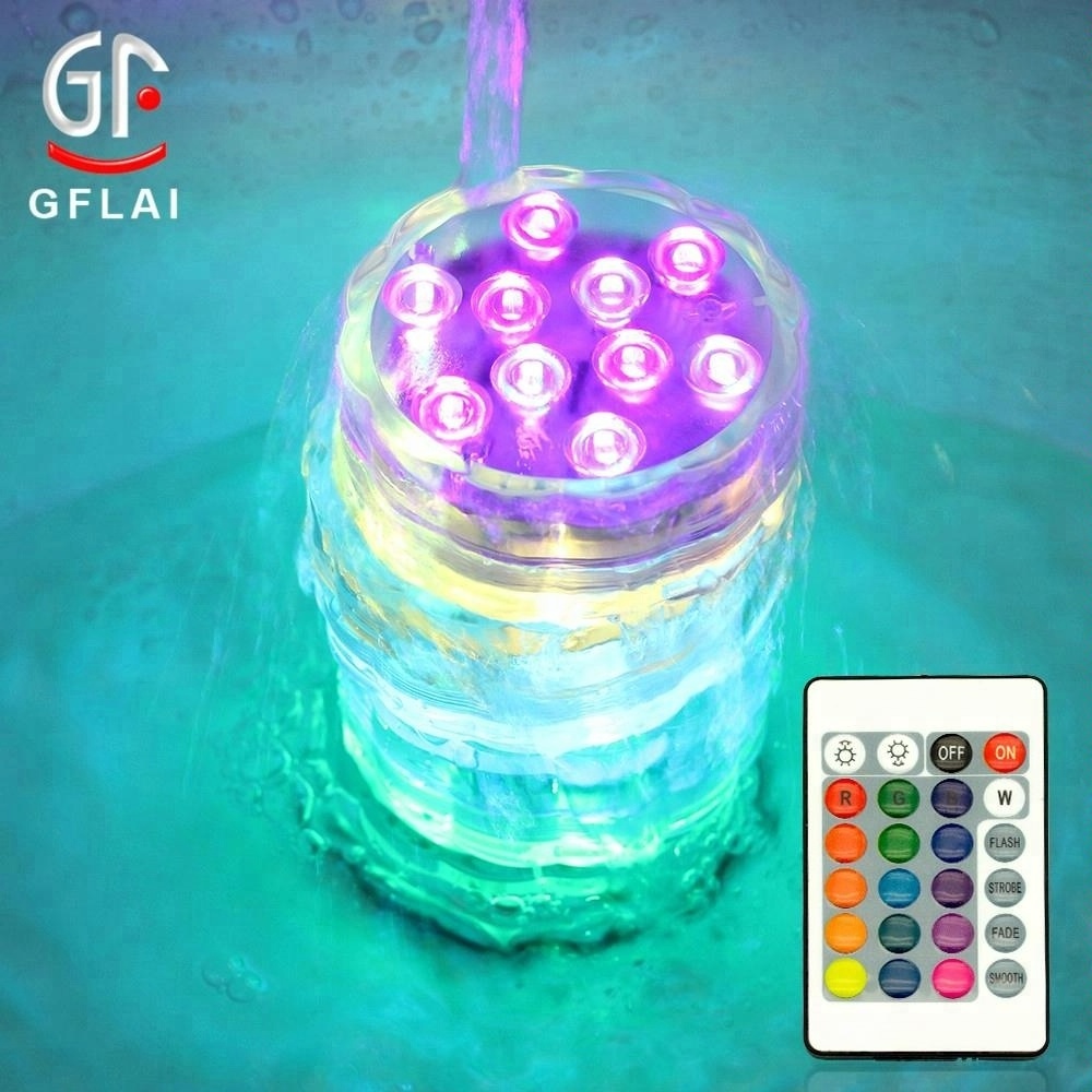 Wholesale Waterproof Remote Control Battery Operated Submersible Led Light  For Underwater Swimming Pool