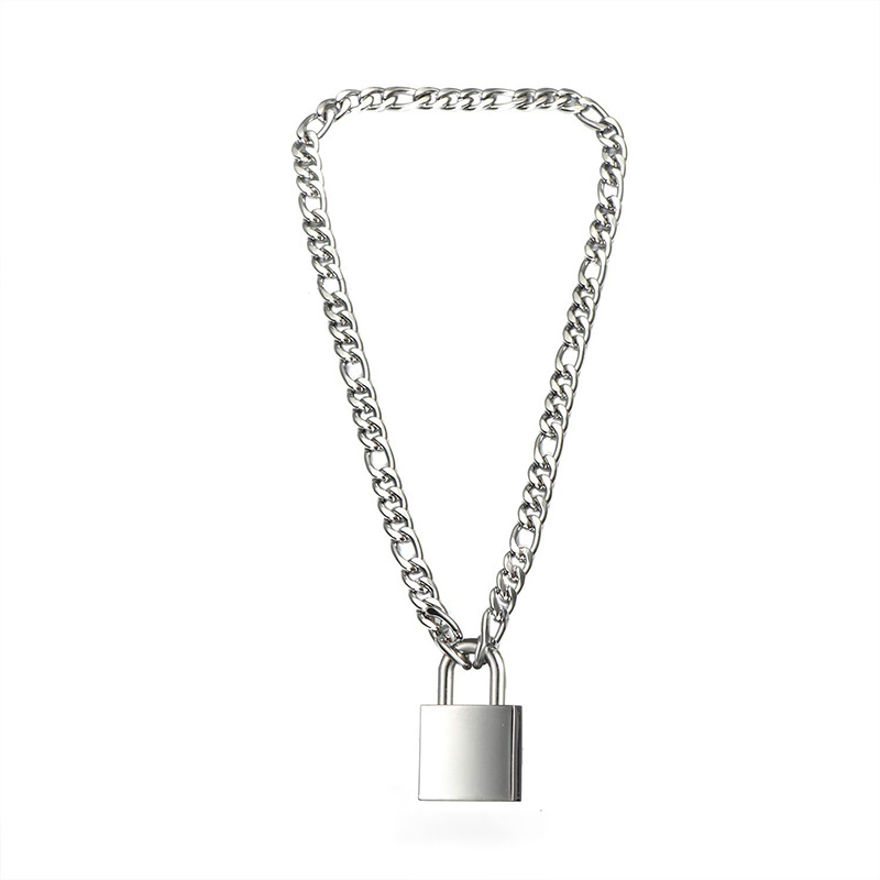 David Lee Designer Padlock Necklace Stainless Steel Lock Chain for Men Women