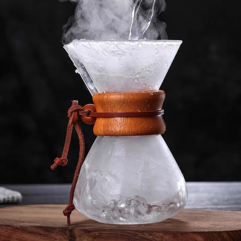 Factory Directly Unique Classic Borosilicate Glass Coffee Pot 800ML Pour Over Brew Coffee Maker Coffee Kit