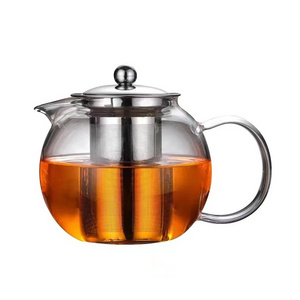 Christmas Gift Brewing Clear Cooking Glass Teapot Coffee Heat Resistant Glass Teapot With Removable Infuser