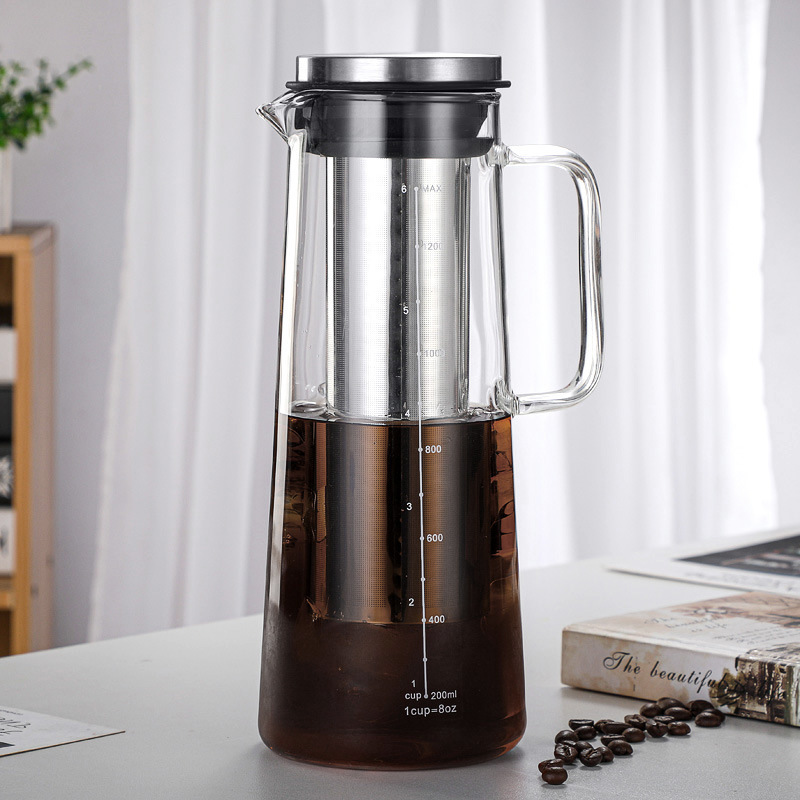 Cold Brew Iced Tea Glass Coffee Maker Glass Coffee Pot Water Coffee Glass Carafe With Removable Filter