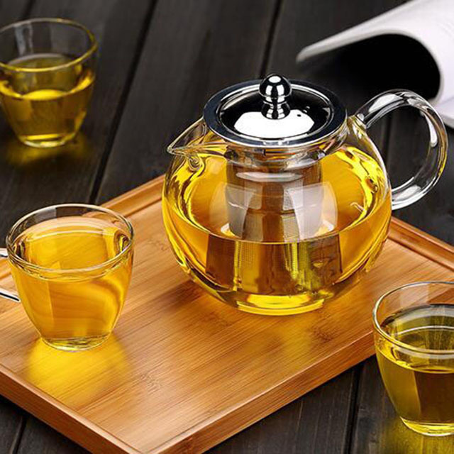 Christmas Gift Brewing Clear Cooking Glass Teapot Coffee Heat Resistant Glass Teapot With Removable Infuser