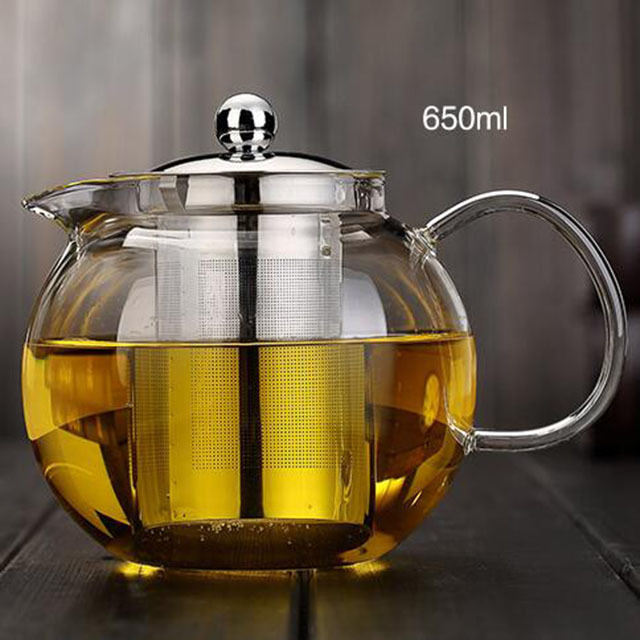 Christmas Gift Brewing Clear Cooking Glass Teapot Coffee Heat Resistant Glass Teapot With Removable Infuser