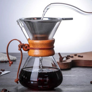 Factory Directly Unique Classic Borosilicate Glass Coffee Pot 800ML Pour Over Brew Coffee Maker Coffee Kit