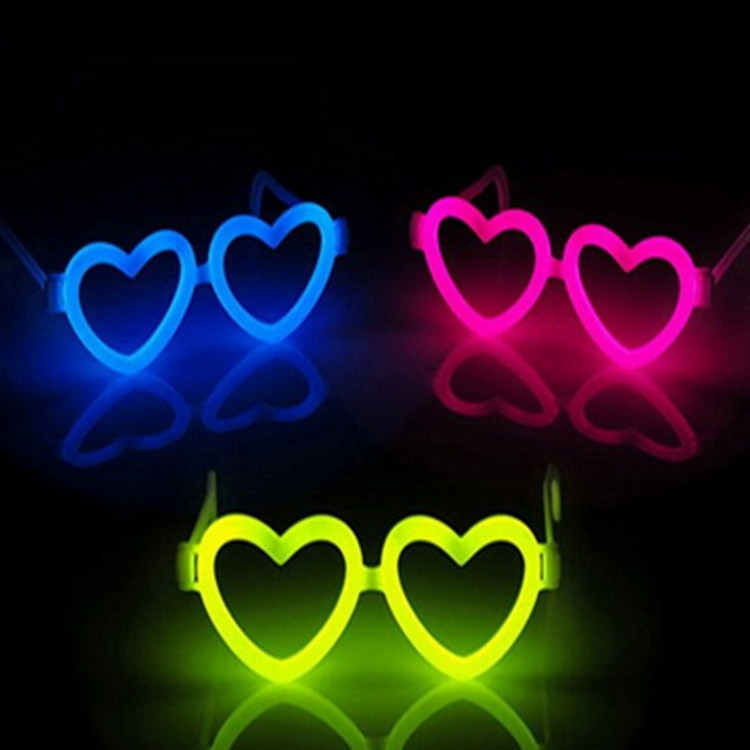 glow stick party halloween christmas heart shape glow glasses