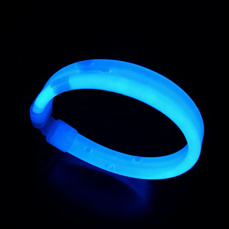 Custom Logo Party Concert Bar Flashing Bracelet Glow Stick Transparent Fluorescent Bracelet Printed Glow In Dark Wristband