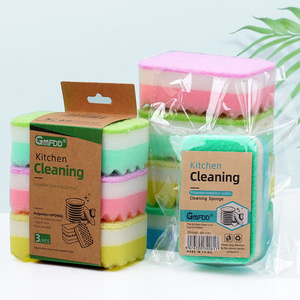 Eco-friendly kitchen cleaning products dishwashing cleaning sponge cloths household kitchen sponge scrub pad factory wholesale