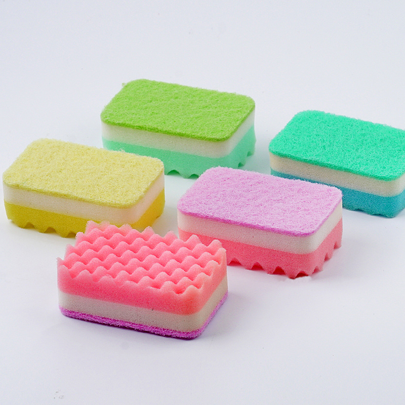 Eco-friendly kitchen cleaning products dishwashing cleaning sponge cloths household kitchen sponge scrub pad factory wholesale