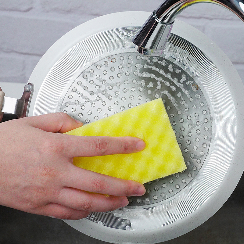 Three-layer Sponge for Bathroom Household Kitchen Cleaning Dishes Pots Pans Washing Sponge Multi-functional cleaning tool