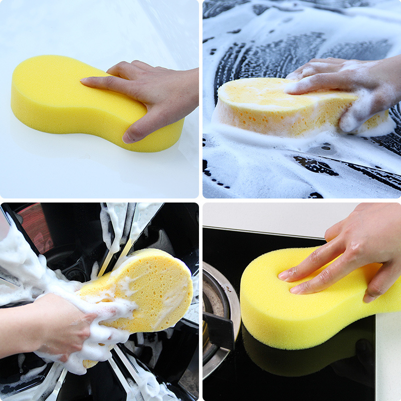 PVC Bag Sustainable Car Washing Compressed Sponge Car Cleaning Sponge Product Sponge for Wax Cleaning Car Dashboard 22*11*4.5cm