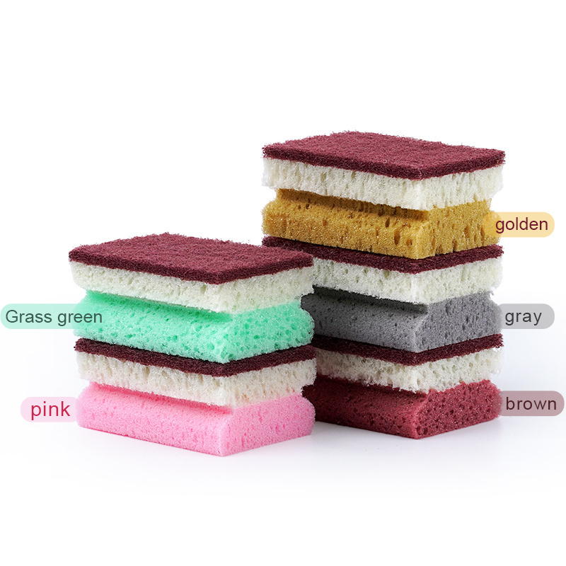 Bowl pot kitchen cleaning sponge I shape  microfiber cloth  magic brush  High-density porous colorful sponge