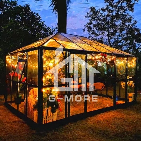 Royal park easy DIY tempered Gazebo Aluminium glass garden greenhouse  GE-2604