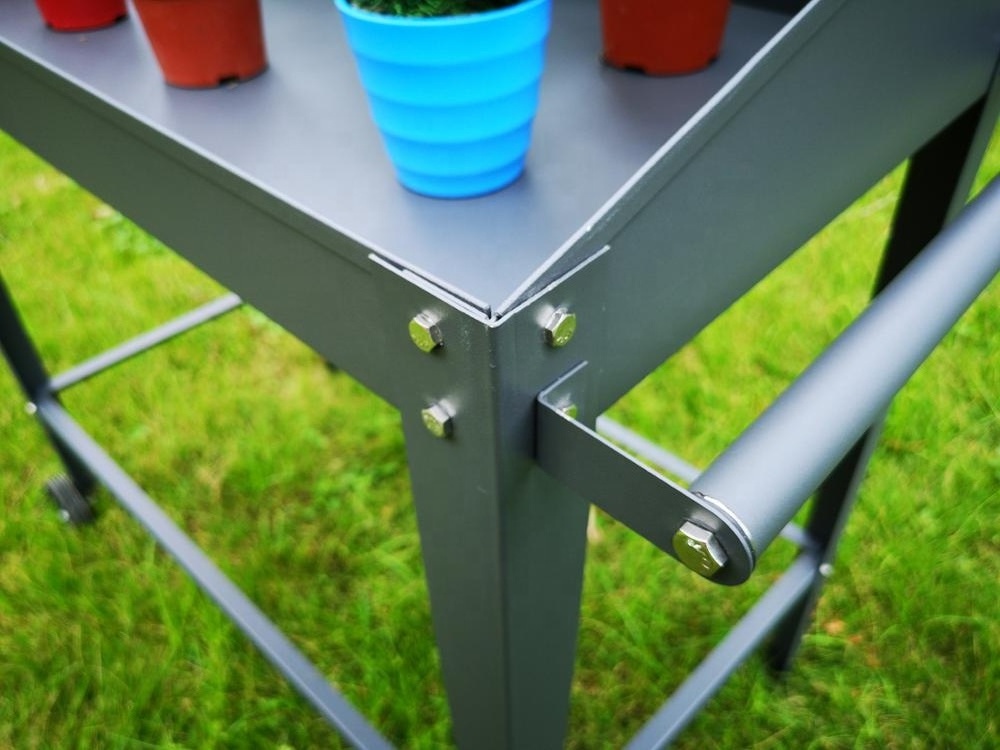 Stainless Steel Garden Metal Potting Working Bench with Wheels