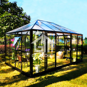 Royal park easy DIY tempered Gazebo Aluminium glass garden greenhouse  GE-2604