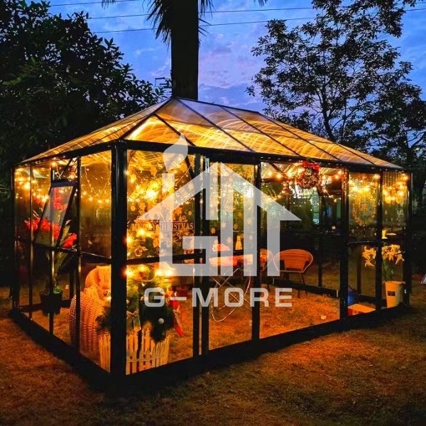 G-more Luxury Strong Outdoor Glass Gazebo Greenhouse - 10' X 15' FT