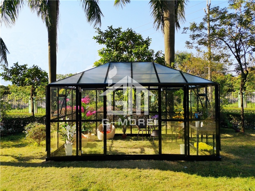 G-more Luxury Strong Outdoor Glass Gazebo Greenhouse - 10' X 15' FT