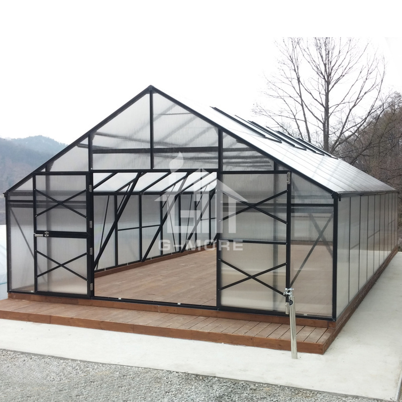 Single Span Aluminum Frame PC Greenhouse House for Sale