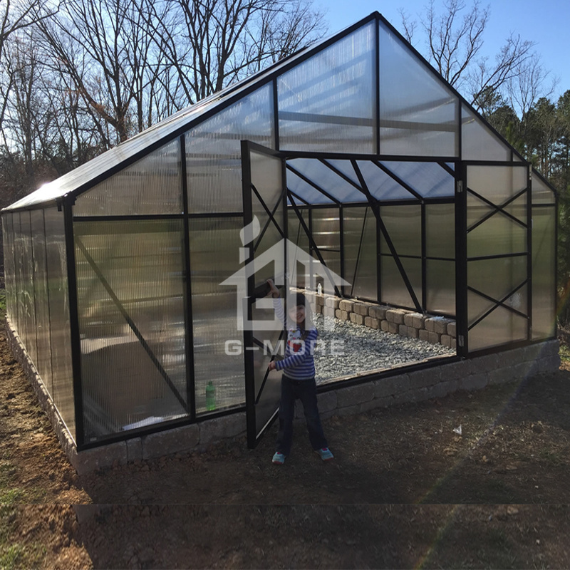 Single Span Aluminum Frame PC Greenhouse House for Sale